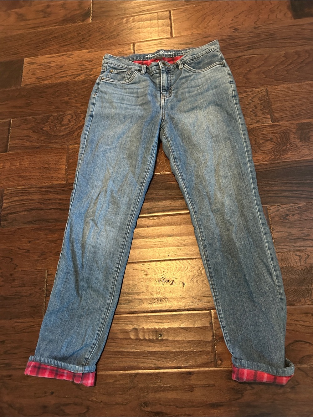 Eddie Bauer Light Blue Jeans with Plaid Lining